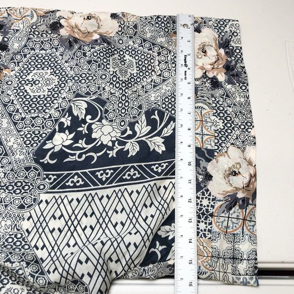 Johnny Was Laite Kimono Silk Top Blue Floral Oversized Small - Picture 5 of 7